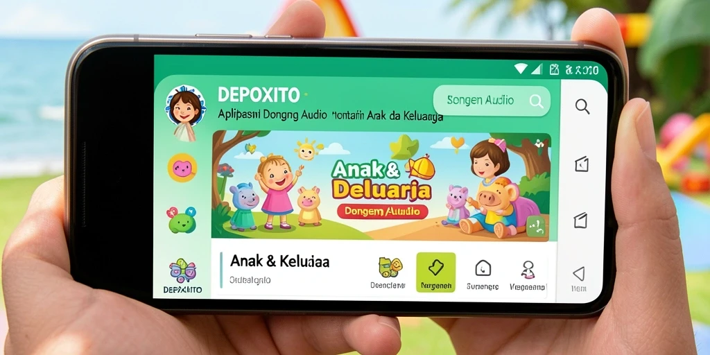 Antarmuka aplikasi DEPOXITO yang menarik dan ramah anak.