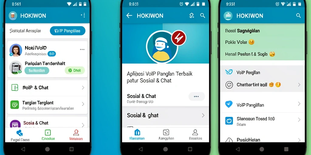 Antarmuka HOKIWON menampilkan fitur VoIP Panggilan yang ramah pengguna.