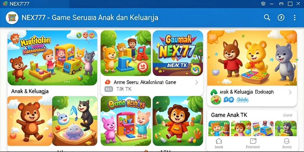Antarmuka permainan edukatif yang menarik untuk anak-anak.