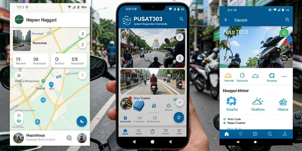 Antarmuka pengguna PUSAT303 dengan fitur navigasi motor.