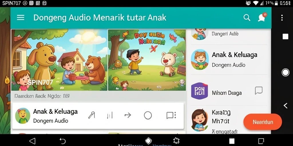 Antarmuka SPIN707 yang menarik dengan akses mudah ke dongeng audio.